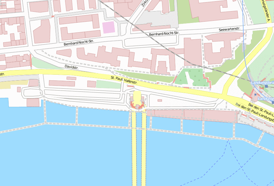 Alter Elbtunnel Stadtplan mit Luftansicht und Unterkünften von Hamburg